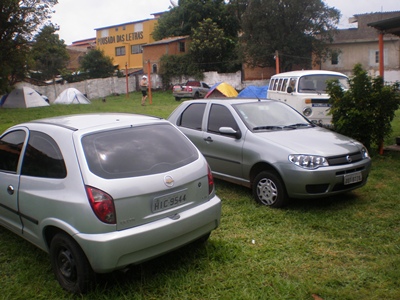 Clientes acampados