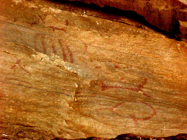 Figuras gravadas na gruta de São Tomé